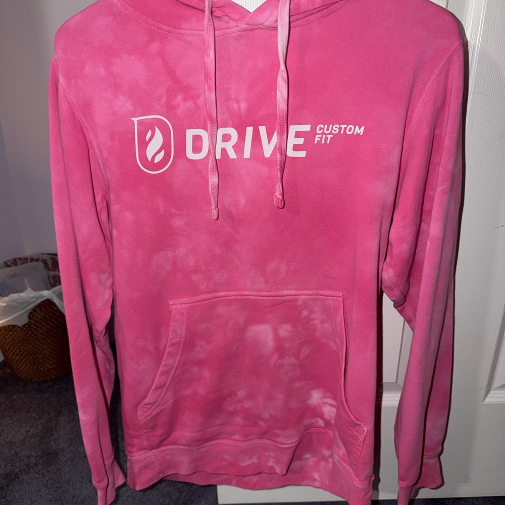 Pink Tie-Dye Hoodie- Breast Cancer Awareness Symbol